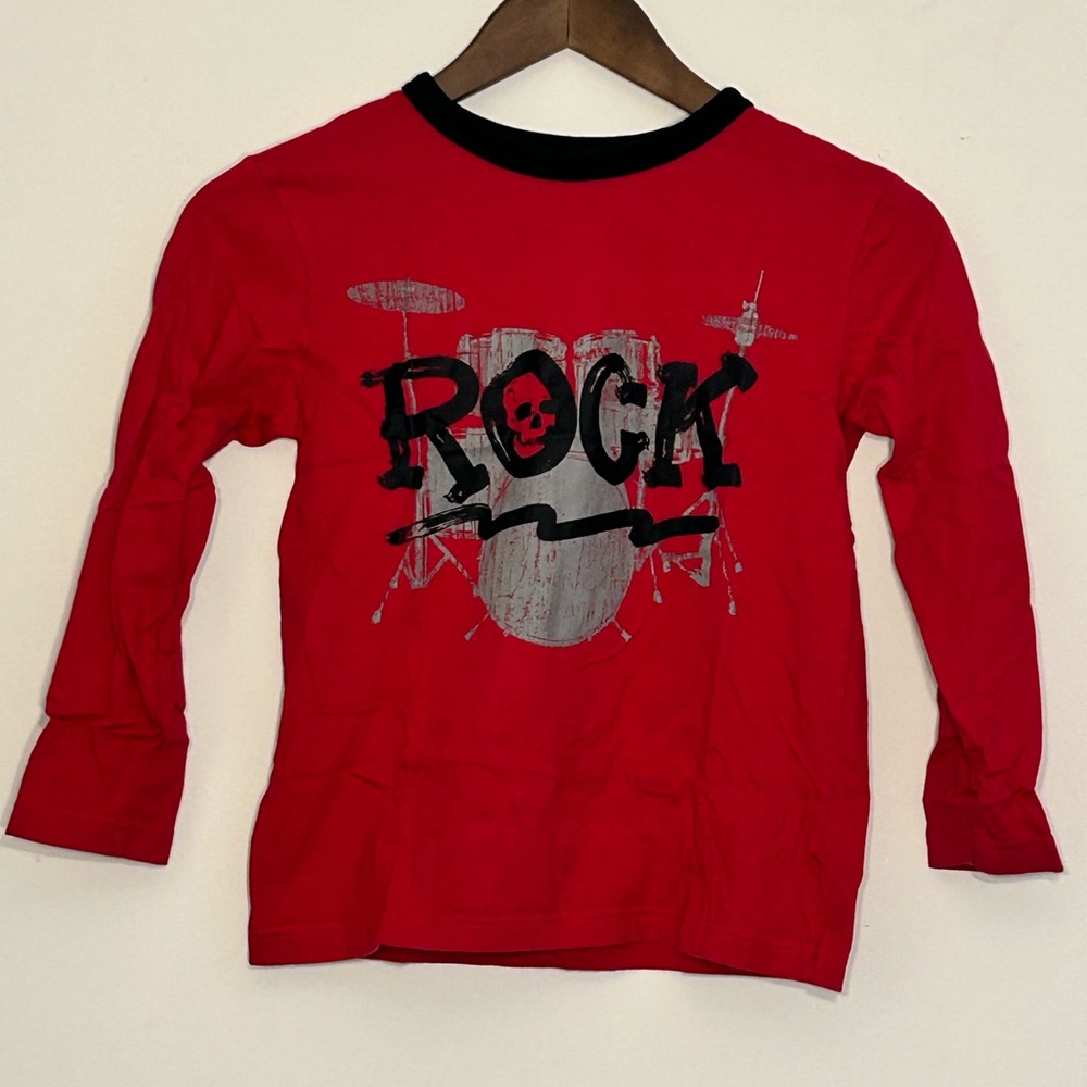 The Children’s Place Rock Graphic Long Sleeve Shirt Size 7/8 Red